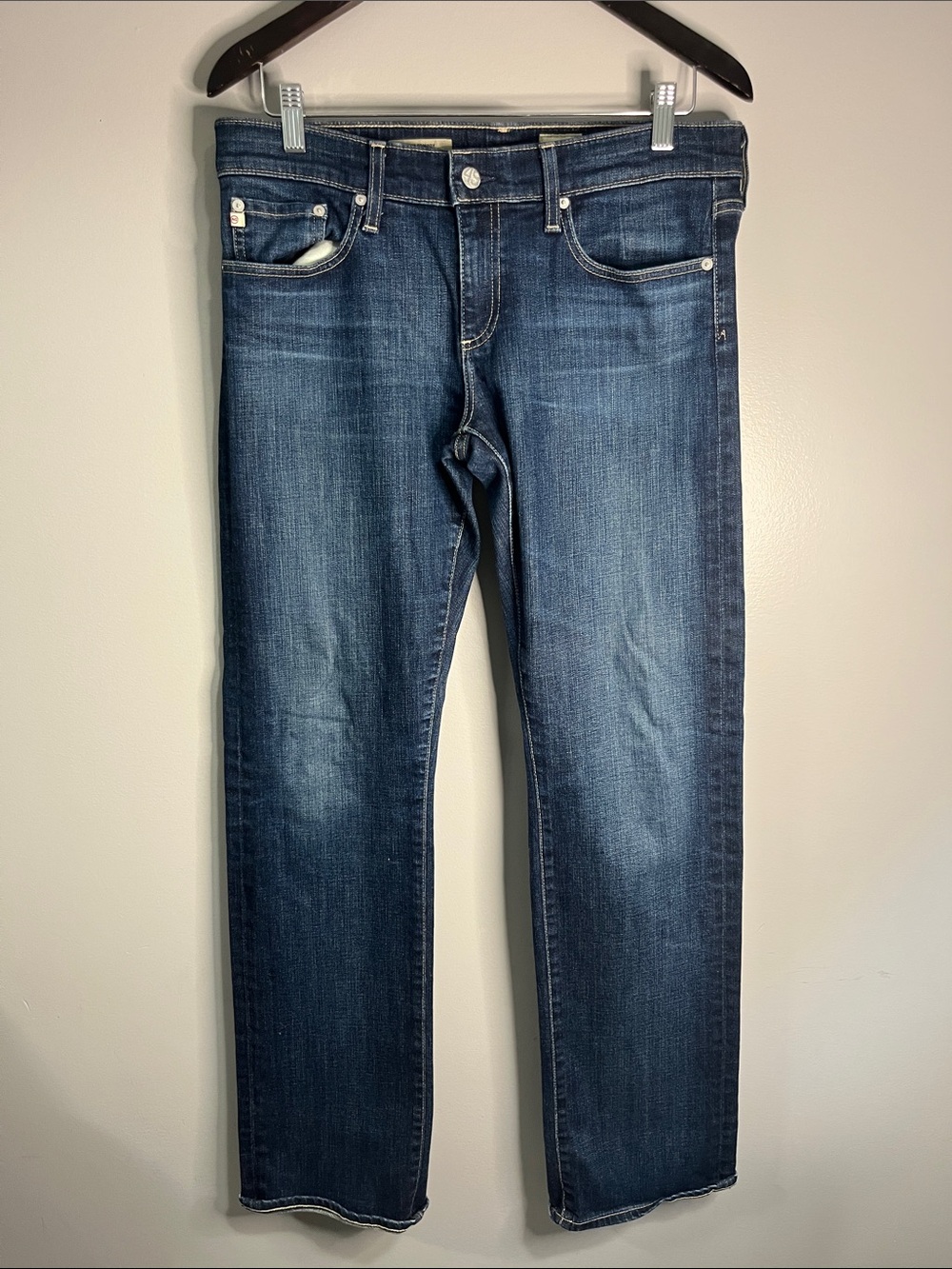 AG Adriano Goldschmied Men’s Dark Wash Slim Straight Jeans 30R